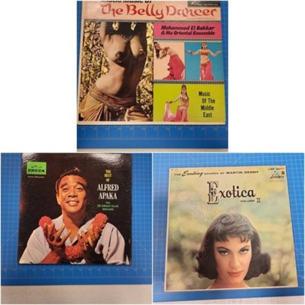 Lot of 3 Exotica Tiki Vinyl Records LP Afsd Alfred Apaka Audio Bakkar Belly Best